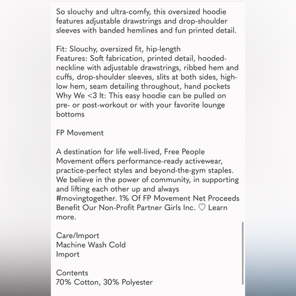 Free People Sprint To The Finish Printed Hoodie Size XS NWT - Picture 5 of 15